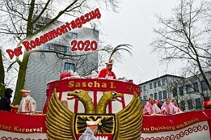 Rosenmontagszug_2020-02-24_001 Rosenmontag 2020 Das Wecken Sr. Tollität Prinz Sascha I. am WYNDHAM Hotel Duisburger Hof, das Prinzenfrühstück mit geladenen Gästen beim OB Sören Link im...