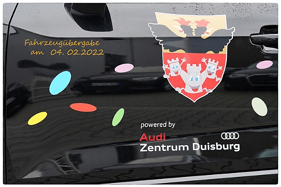 AUDI-ZENTRUM_2022-02-03_01 AUDI macht Mobil - Die designierten Tollitäten, Prinz Tobias I. mit seiner Crew und die Kinderprinzencrew, mit Kinderprinz Phil I. und Prinzessin Lenie I.,...